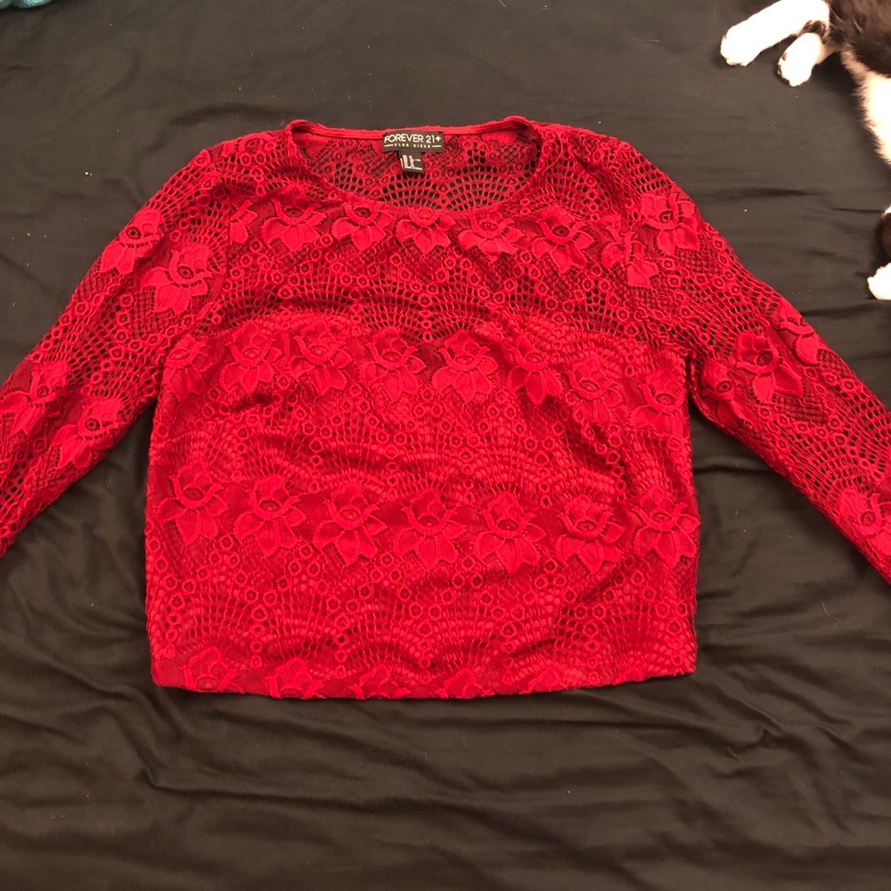 Lace Illusion Crop Top